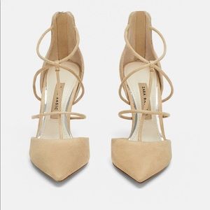 BRAND NEW Zara Nude Suede Leather Pumps